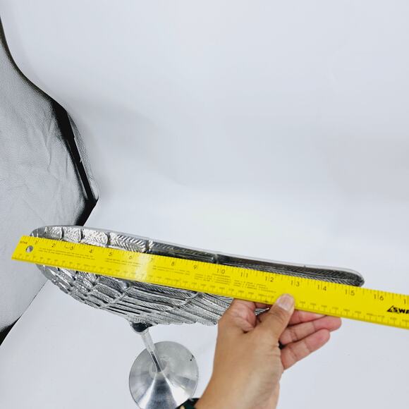 Wing Sculpture Silvertone Decorative Collectible Statue 17.5" x 15.5" - Picture 4 of 7